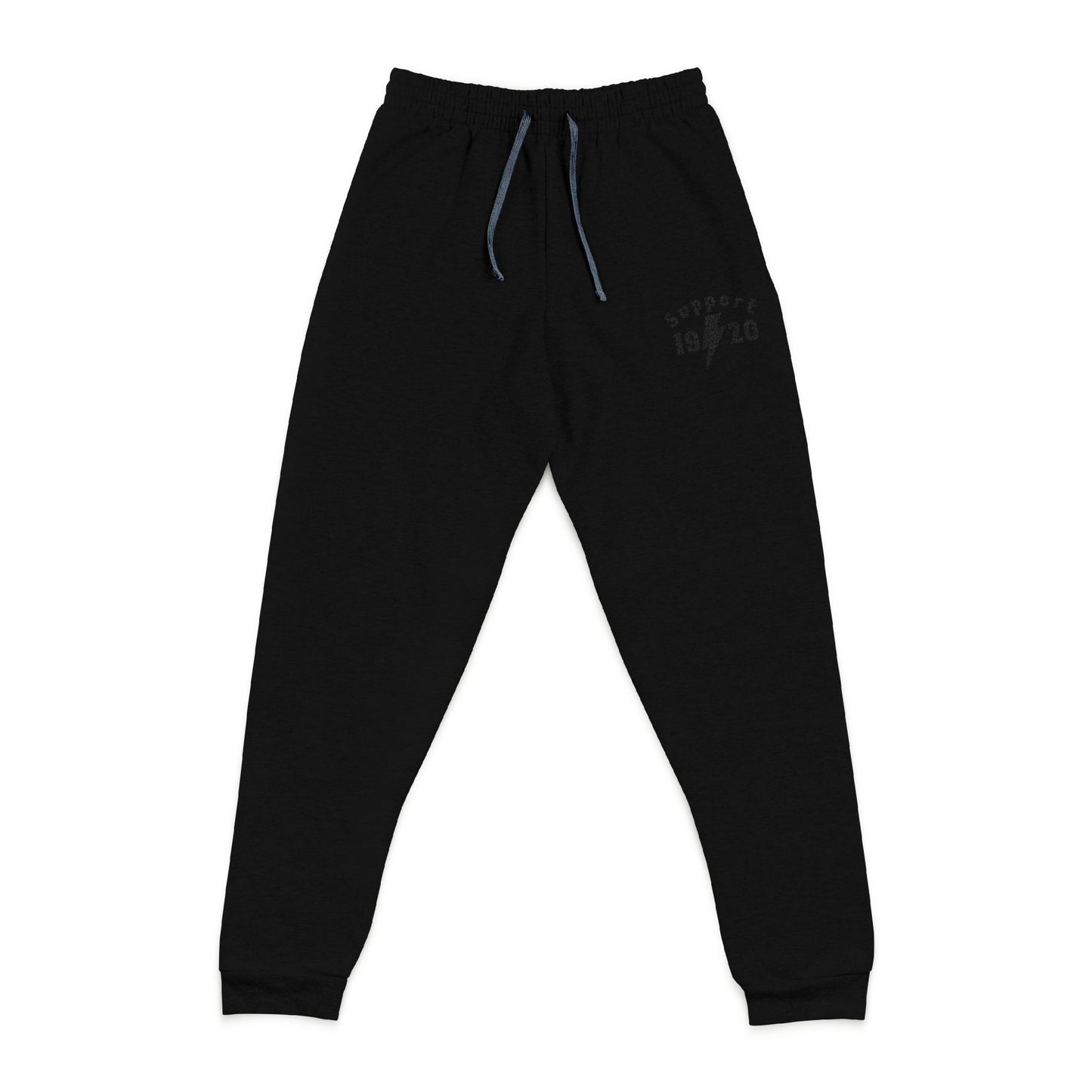 Embroidered Black Joggers — Support 1920