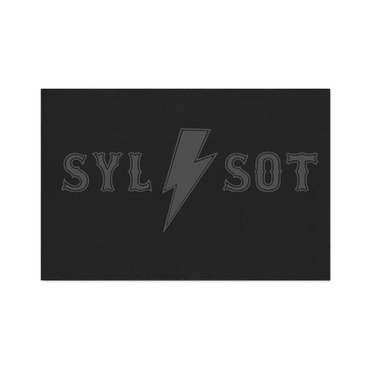 Floor Mat — Black 'SYL SOT' Lightning Bolt Heavy-Duty Entrance Rug